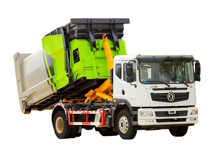 Hook-arm garbage truck with 13m³ compression garbage station